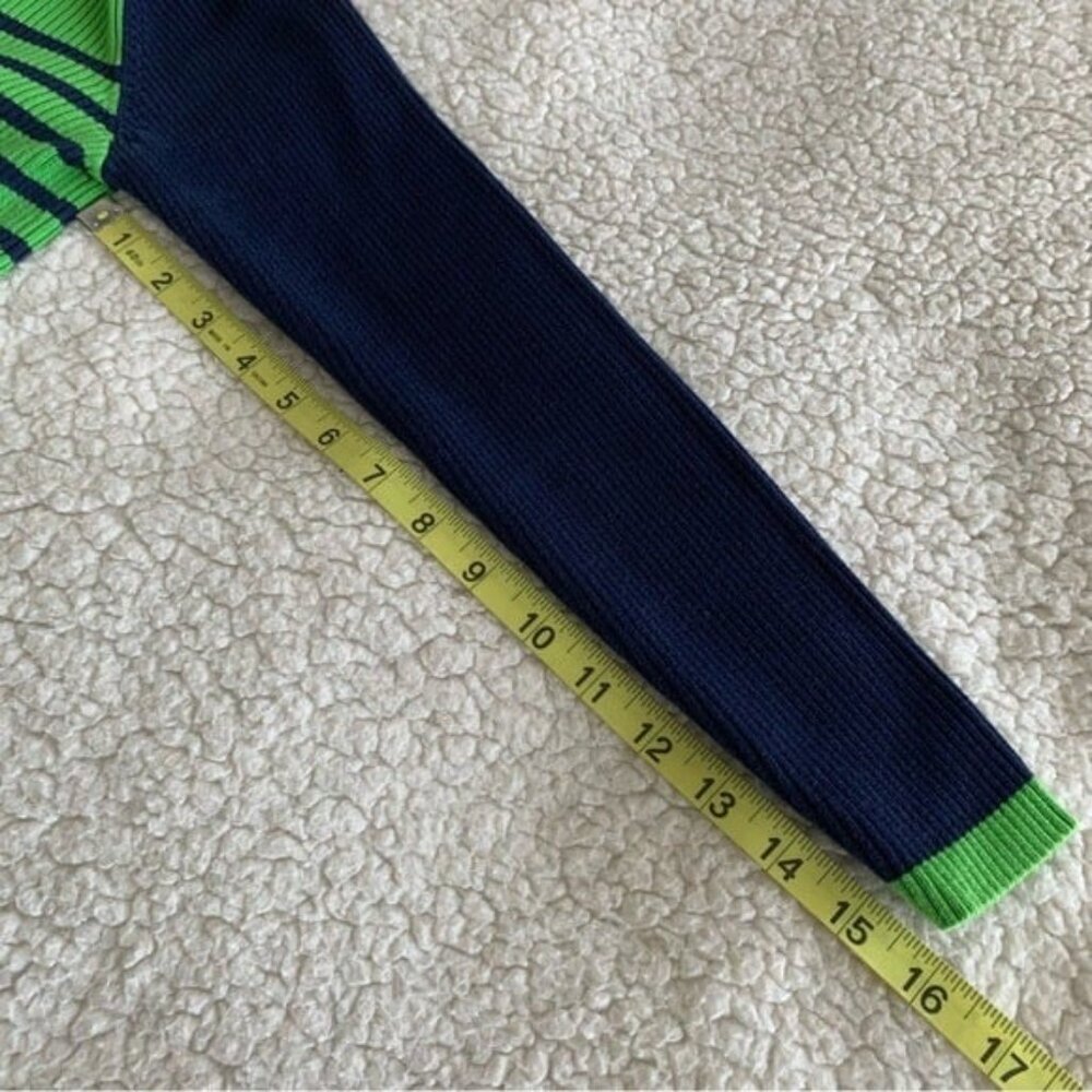 Lauren Ralph Lauren Rib Knit Sweater Womens Medium Logo Buttons Blue Green Prep - Picture 9 of 9